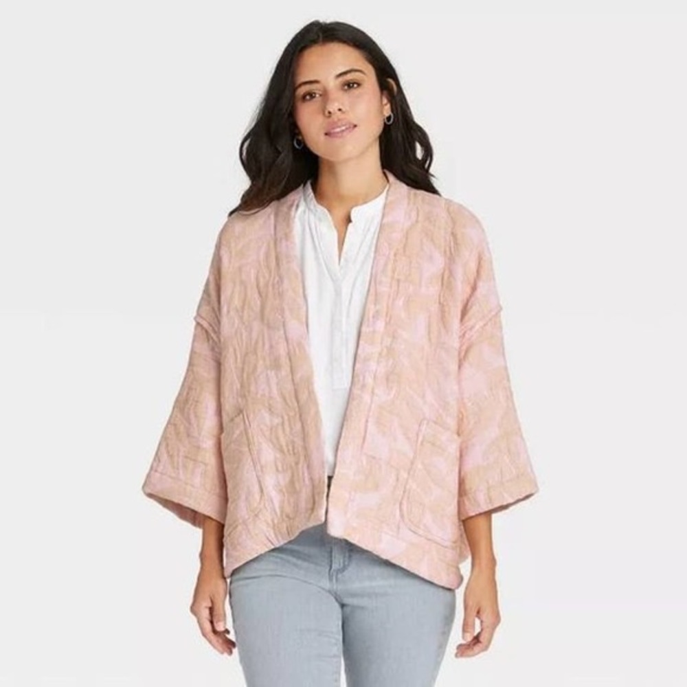 Universal Thread Quilted Pink Kimono Shrug